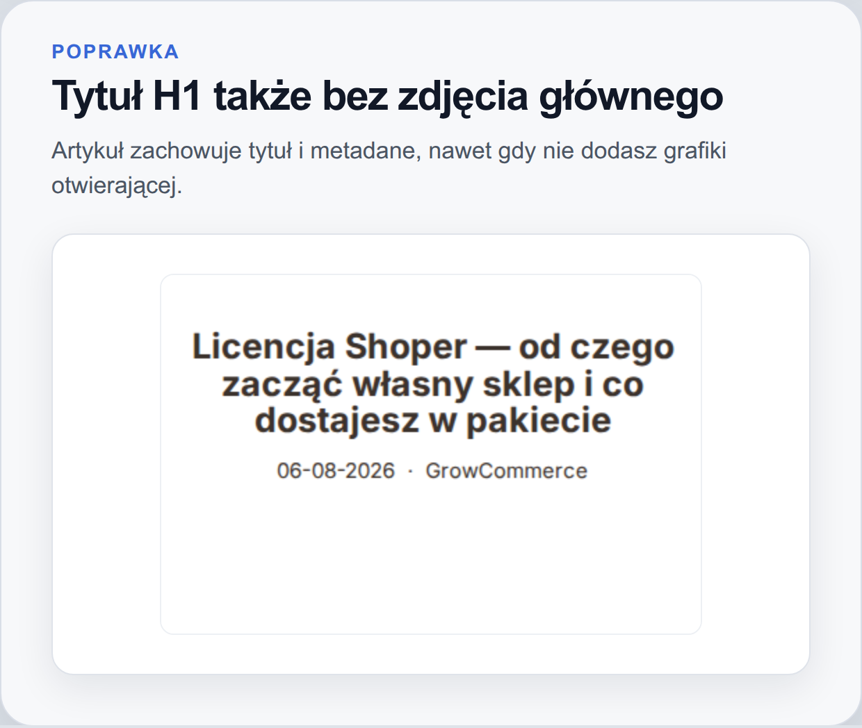 Tytuł H1 artykułu bez zdjęcia głównego
